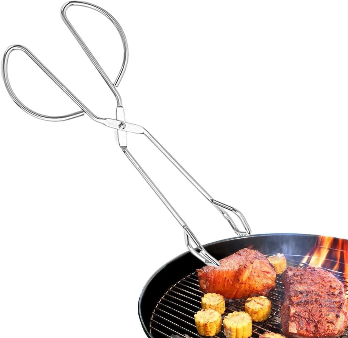 Barbecuetang RVS - Grilltang Keukentang - Buiten Koken - Niet-klevend Oppervlak - 41 cm - Zilver