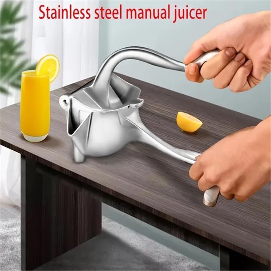 Citruspers - Handpers Sapcentrifuge - Sap Extraheren - Hefboommechanisme - 24 x 12 x 12 cm - Zilver — afbeelding 3
