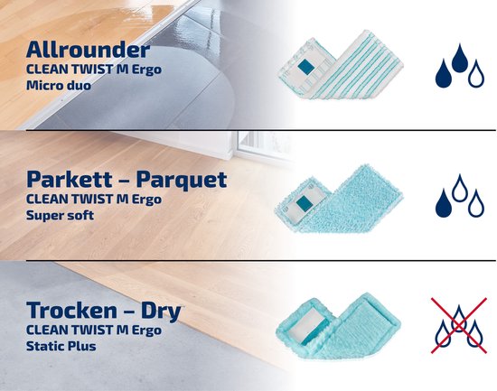 Leifheit Clean Twist M vloerwisser Ergo - dweil set compleet - 33 cm - 6 liter