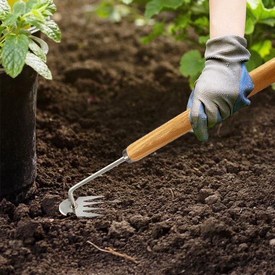 Onkruidwieder - Onkruidtrekker Tuin - Onkruid Verwijderen - 4 Scherpe Tanden - 27 cm - Metaal van Merkloos	 — afbeelding 2