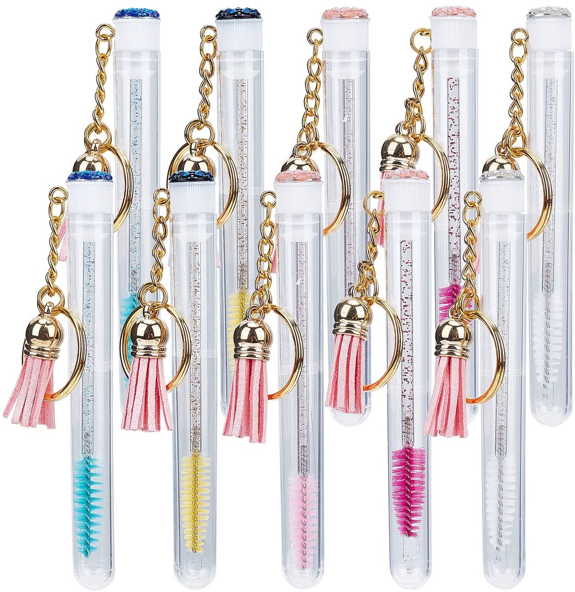 aladdien - Eyelash Brush Tube Sleutelhangers - Lege Mascara Tubes - Handig en Creatief - 10 Stuks - Perfect voor Make-up - Ideaal voor Vrouwen - Ges...