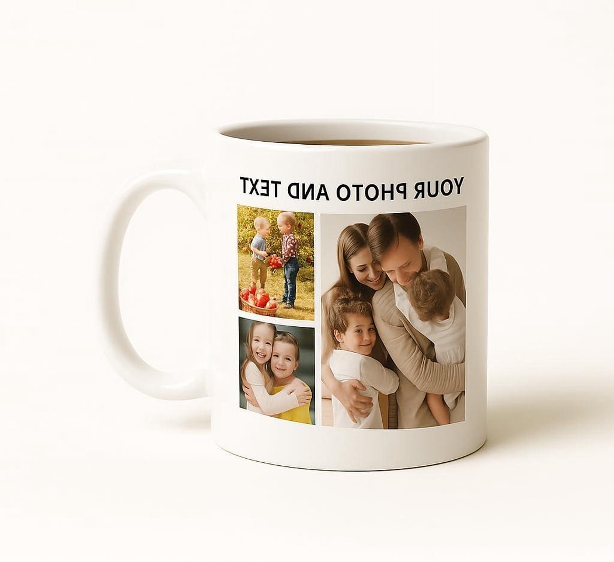 Gepersonaliseerde Mok - Fot mok Tekst mok - Cadeau geven - Dubbelzijdig bedrukt - 330 ml - Wit