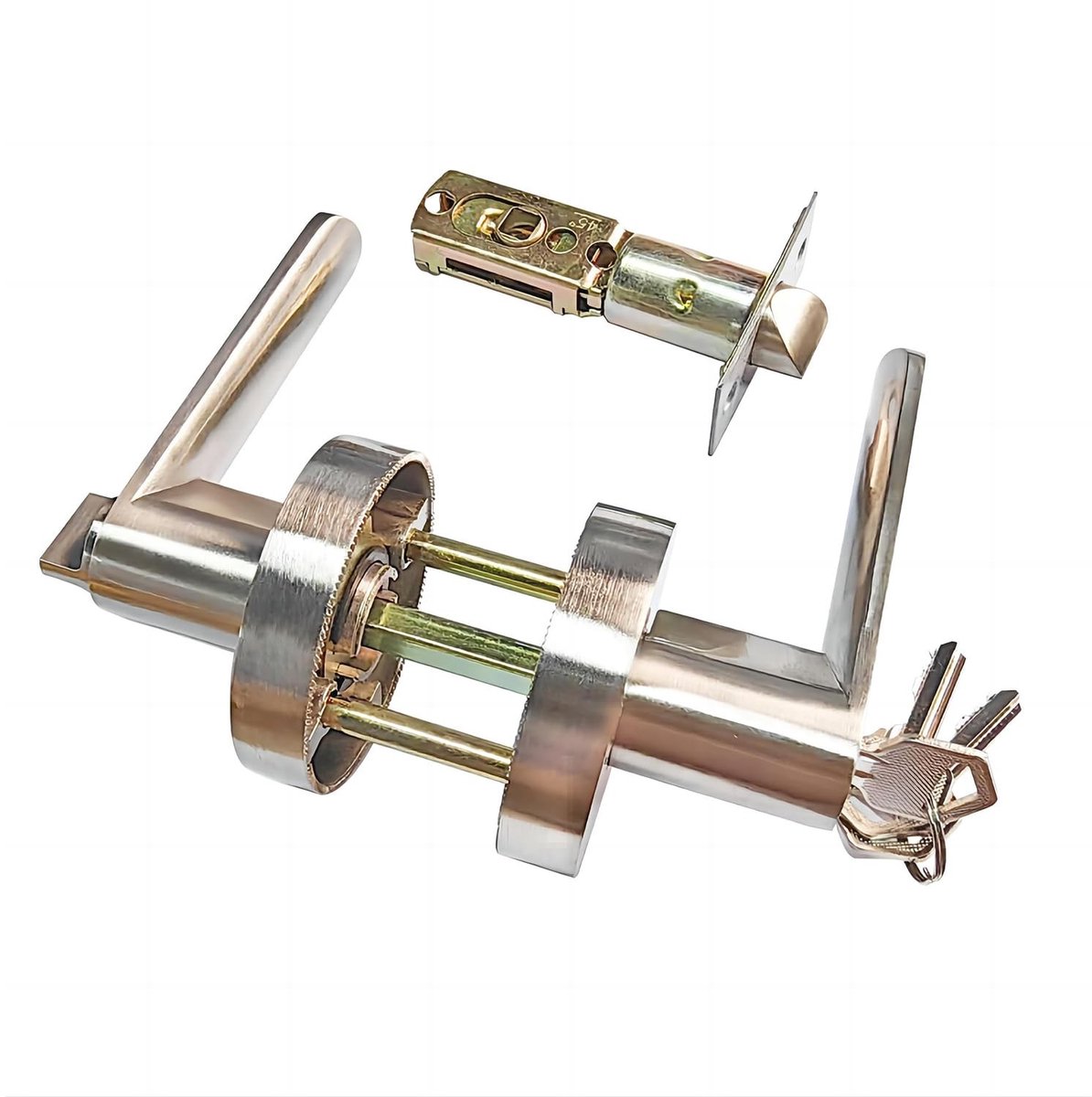 Qrity Aluminium Deurknop met Slot en Sleutel - 60/70mm - Zilver