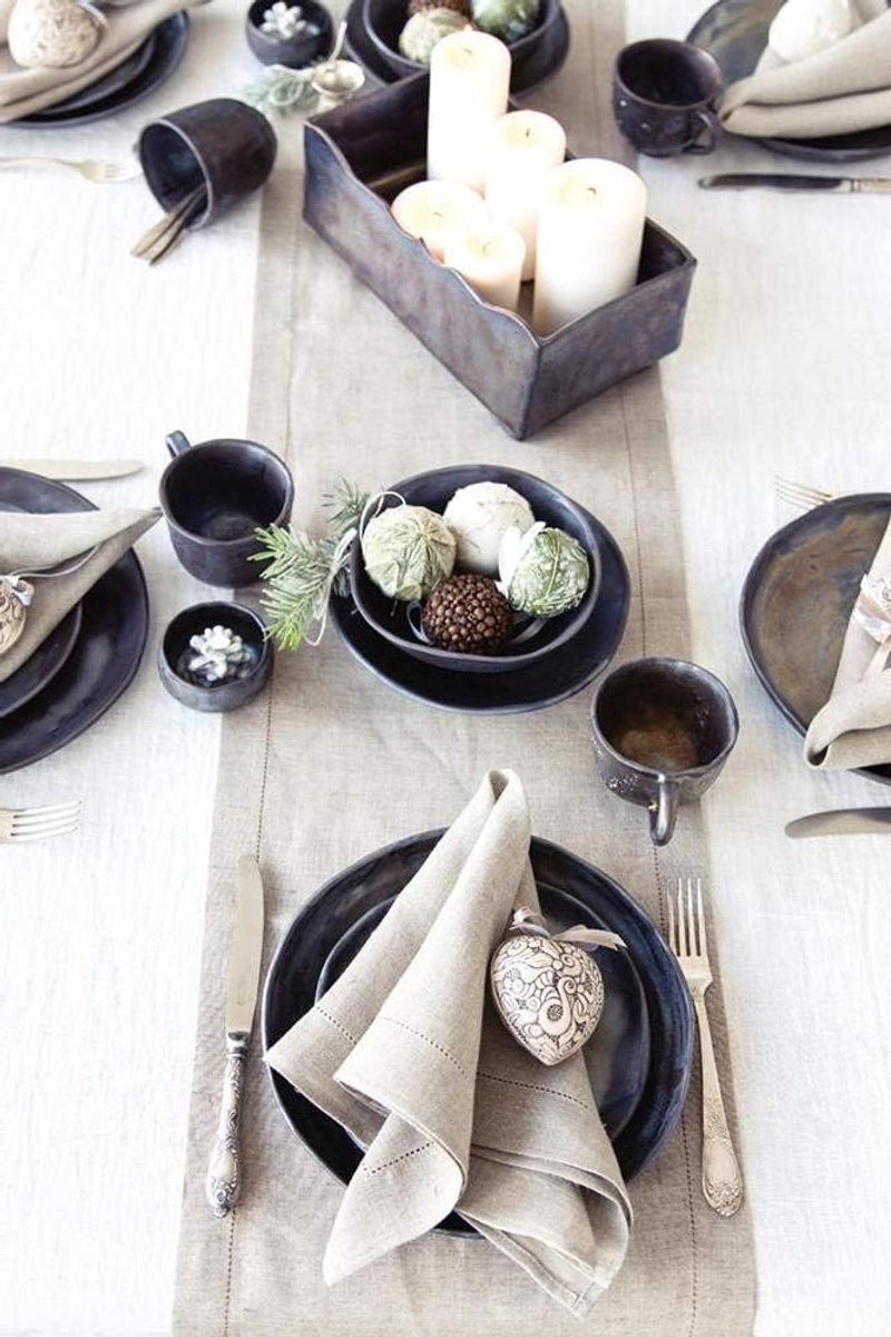 Linnen Servetten - Diner Servetten - Tafel Dekken - Duurzaam Linnen - 50x50cm - Linnen Grijs