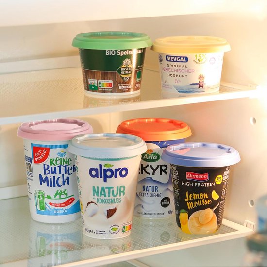 Herbruikbare Deksel Set - Vershouddeksels - Yoghurt Bewaren - Luchtdichte Afsluiting - 3 Delig - Multicolor — afbeelding 3