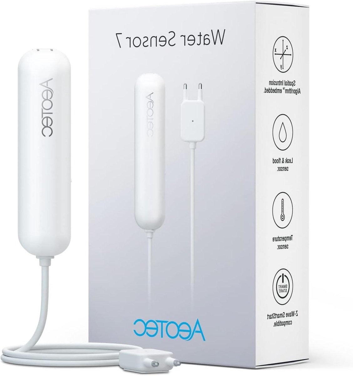 Watermelder - Lekdetector - Huis Beveiligen - Z-Wave Connectie - Compact Formaat - Wit