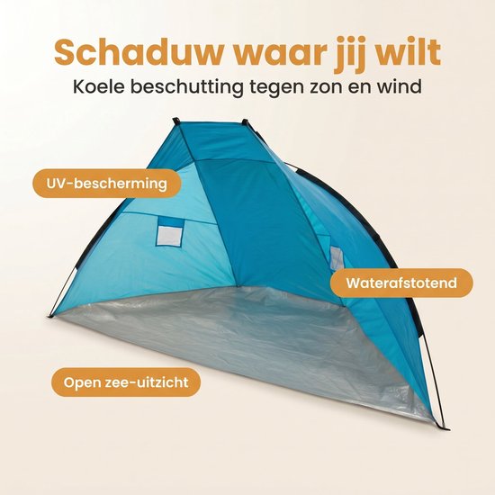 Cheqo® Strandtent - Beachshelter - Beach Shelter - Windscherm - Strandtentje - Zonnescherm - Schaduwtent met UV Bescherming - Strandscherm - Strand Tent - Strandschelp voor Kinderen - Strand en Camping van Cheqo — afbeelding 2
