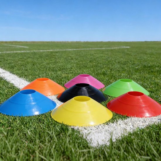 Voetbalkegels Set - Oefenmarkers - Sport Training - Multifunctioneel Ontwerp - 50 Stuks - Kleurrijk — afbeelding 4