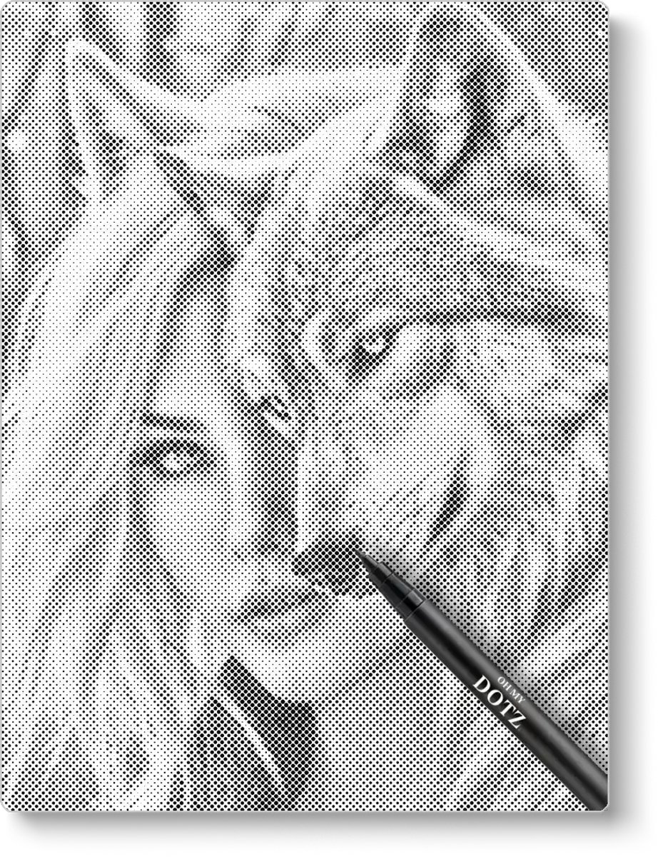 Vrouw Met Wolf | Dot painting | 30x40cm | Dot painting | Oh My Dotz | Dots stippen | Diamond painting & Schilderen op nummer alternatief | Happy hobby
