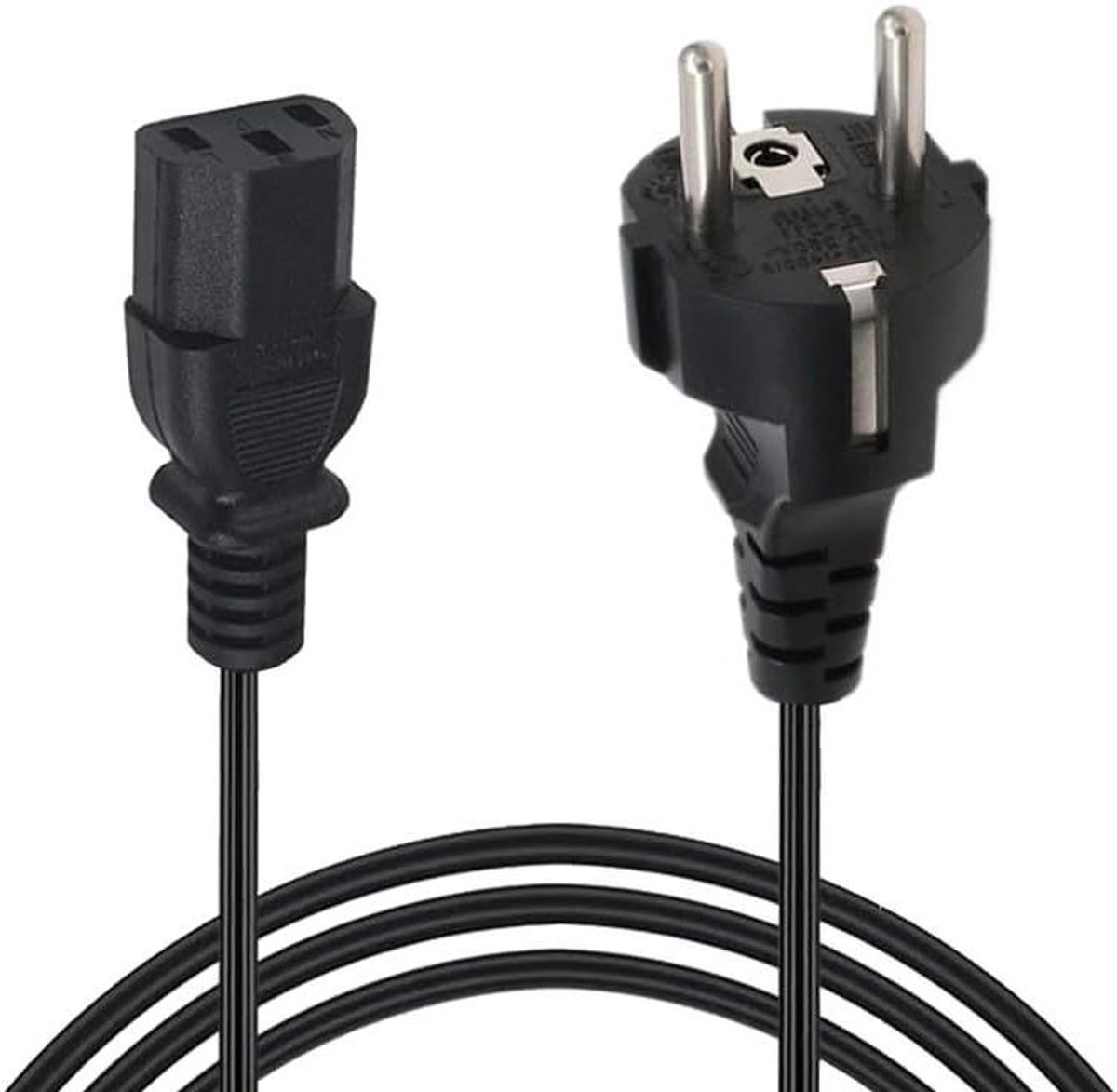 Voedingskabel - Stroomkabel Adapter - Apparatuur Voeden - Universele Compatibiliteit - 3-polig - Zwart
