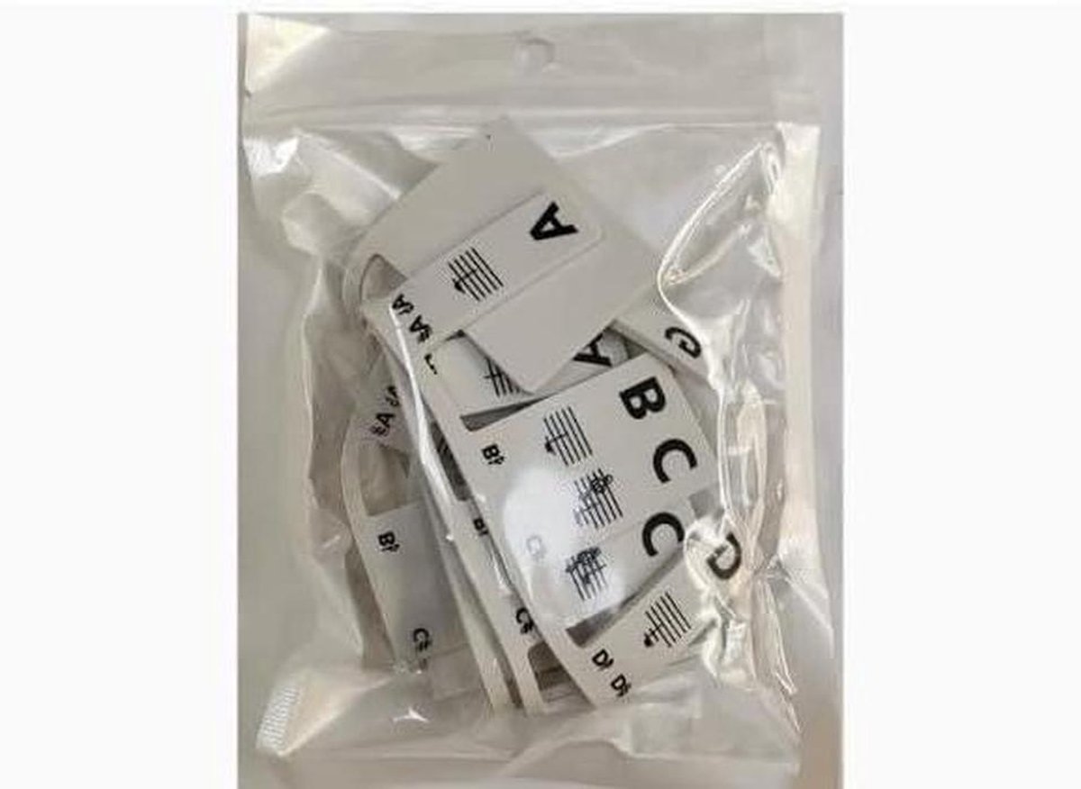 Piano Toets Stickers - Sleutelpositie Stickers - Muziek Leren - Verwijderbaar Zonder Lijm - 88 Toetsen - Zwart