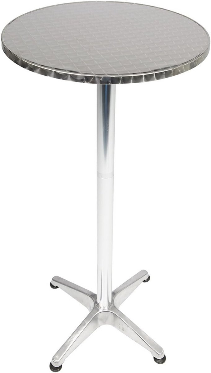 Bistrotafel Aluminium - Ronde Tafel - Buiten Zitten - In hoogte verstelbaar - Ø 60 cm - Zilver — afbeelding 5
