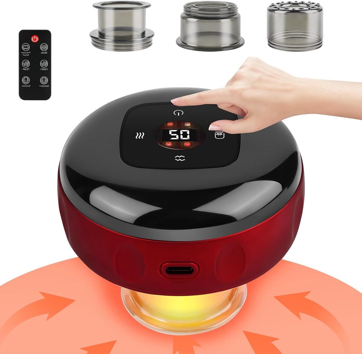 Elektrische Cupping Apparaat - Gua Sha Massage - Spierontspanning Thuis - 12 Warmte- en Zuigniveaus