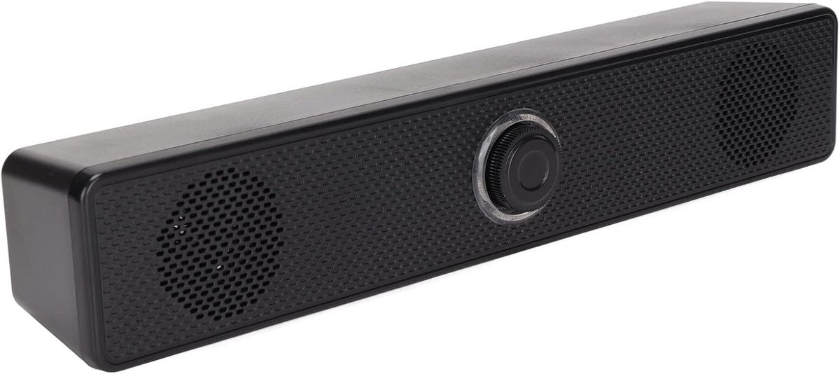 Desktop Luidsprekers - Mini Soundbar - Films Muziek Games - Ruimtebesparend Ontwerp - 6W Vermogen - Zwart