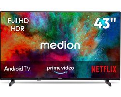 MEDION 108 cm 43" Full HD TV Android TV Smart TV HDR Prime Video PVR Bluetooth, MD843100