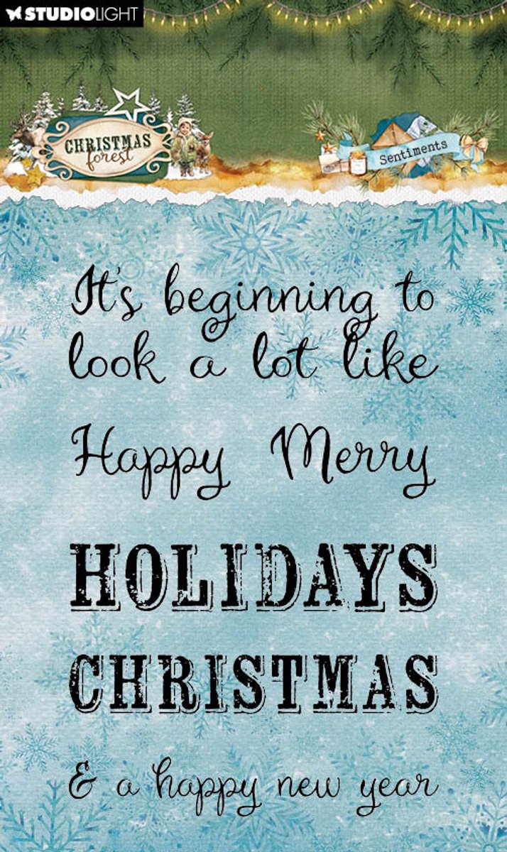 Clear stamps Sentiments - Christmas forest nr. 954