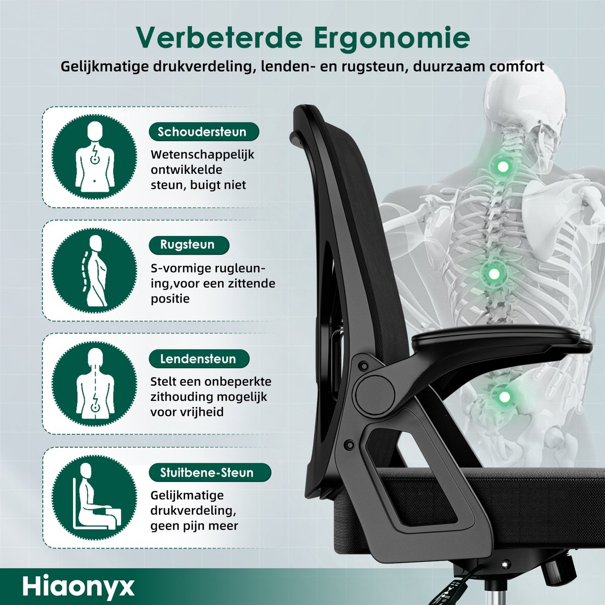 Hiaonyx Bureaustoel-Ergonomische - afbeelding 2