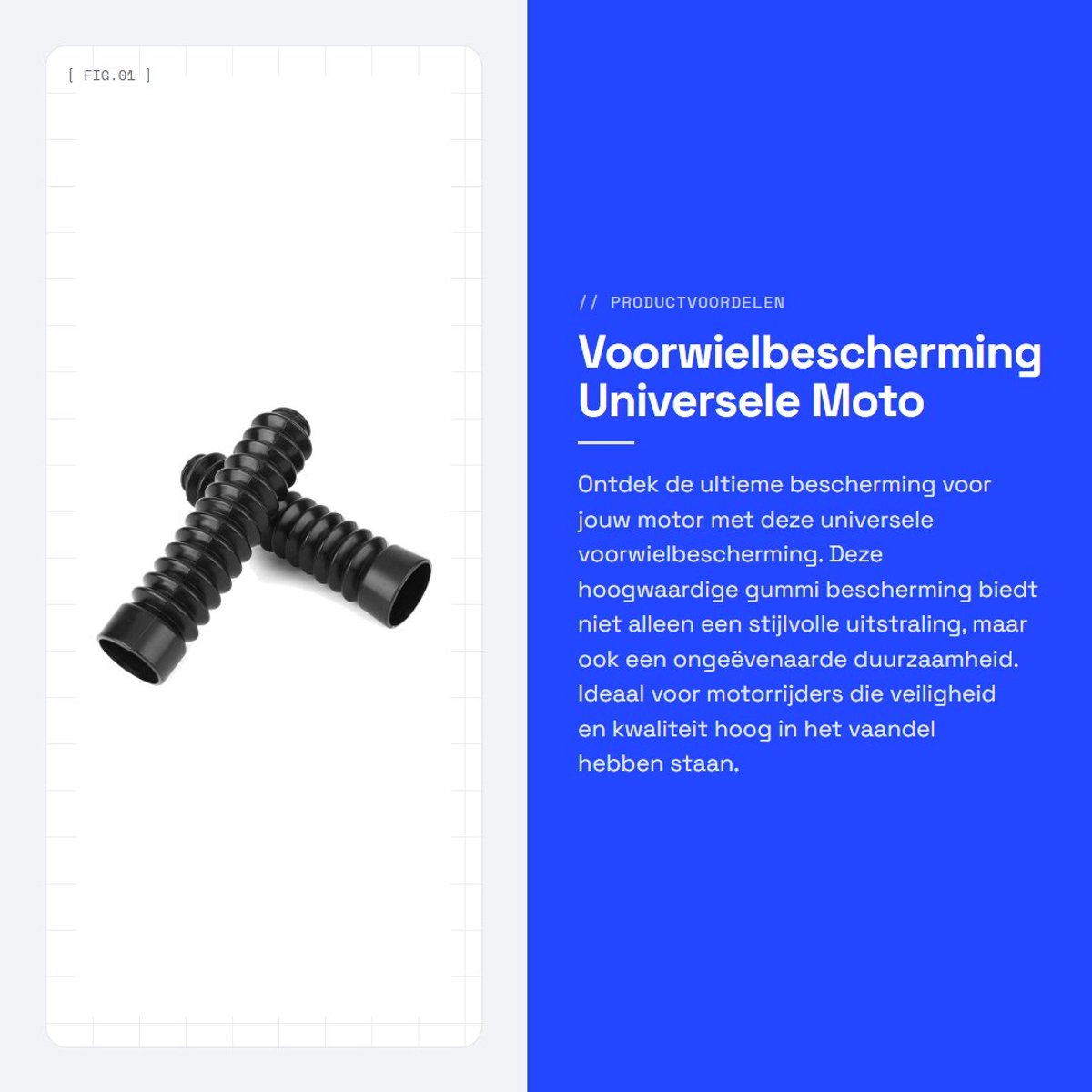 Dailygoods- Forcella Universeel - Rubber Bescherming - 2 Stuks - Schokbestendig - Waterdicht - Antivervorming - 3 Lagen 215x46x30 mm - Voorvorkhoes