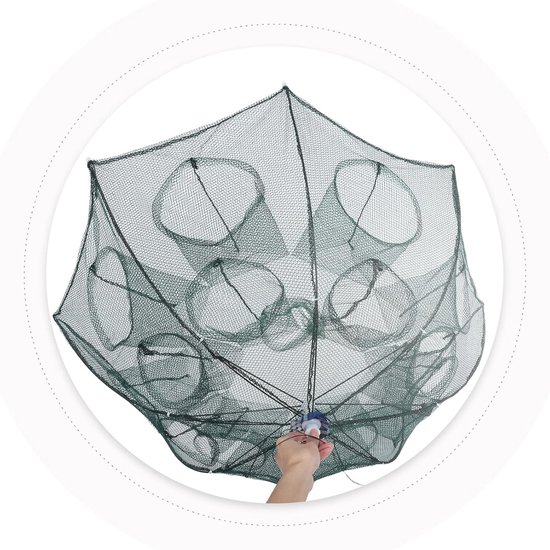 Vouwbaar Visnet - Garnalenkooi Vangnet - Vissen in Zoetwater - Paraplu Vorm Ontwerp - 94.5 x 94.5 x 55 cm — afbeelding 3
