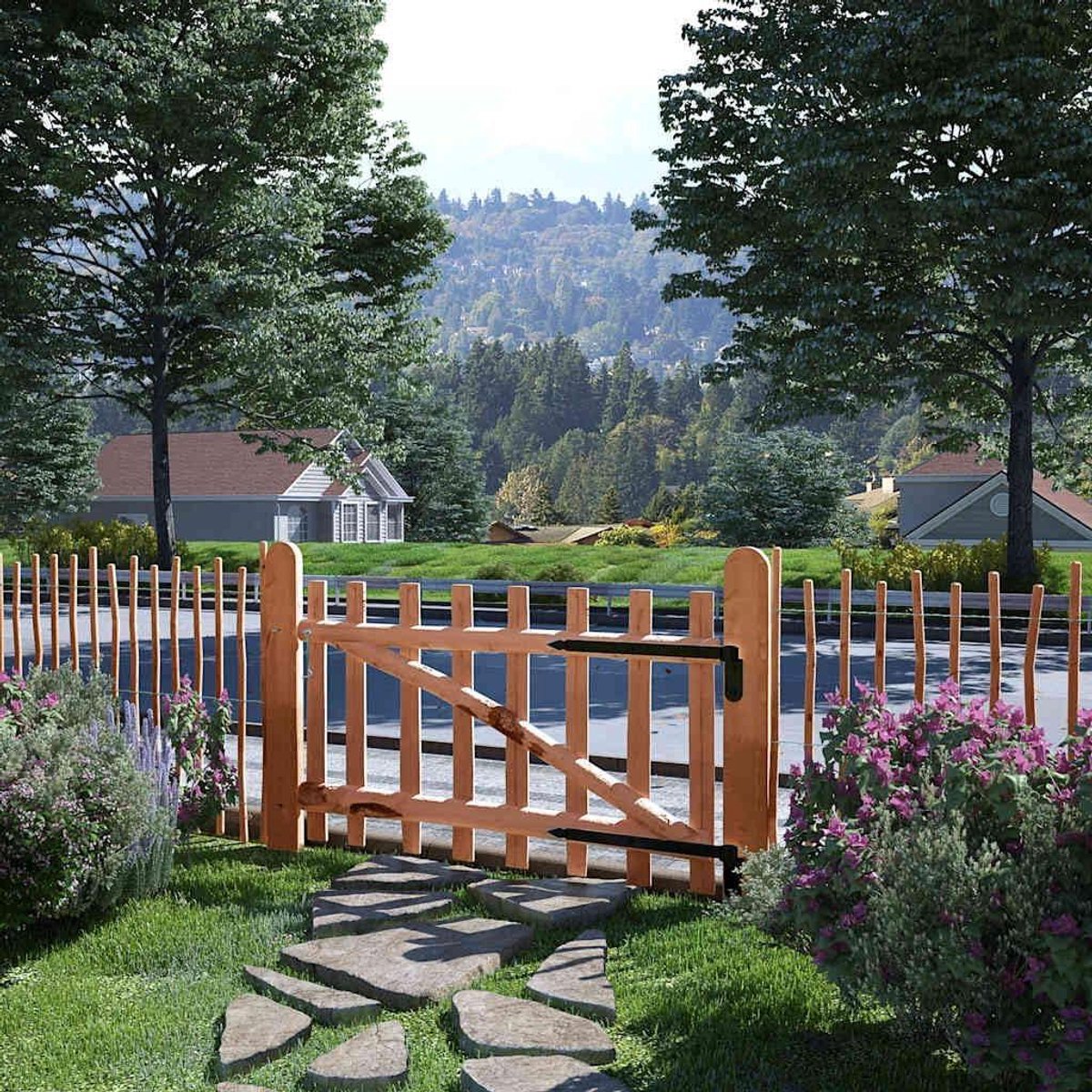 Tuinpoort Hazelnoothout - Houten hekwerk - Tuin afscheiden - Geïmpregneerd materiaal - 100