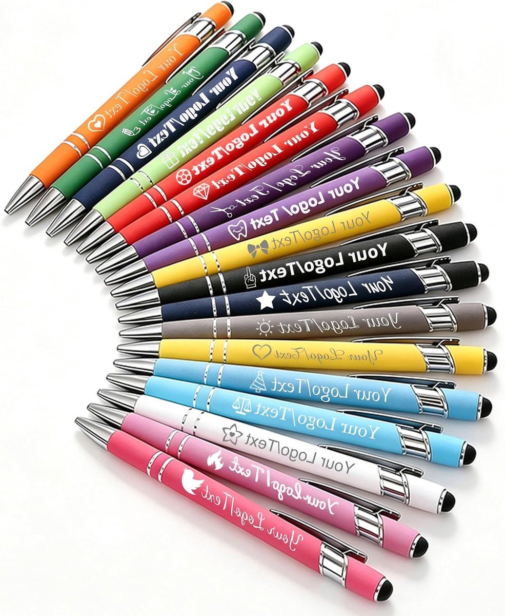 Bedrukte Pennen - Stylus Pennen - Zakelijk Gebruik - Gratis Gravering - 10 Stuks - Wijnrood