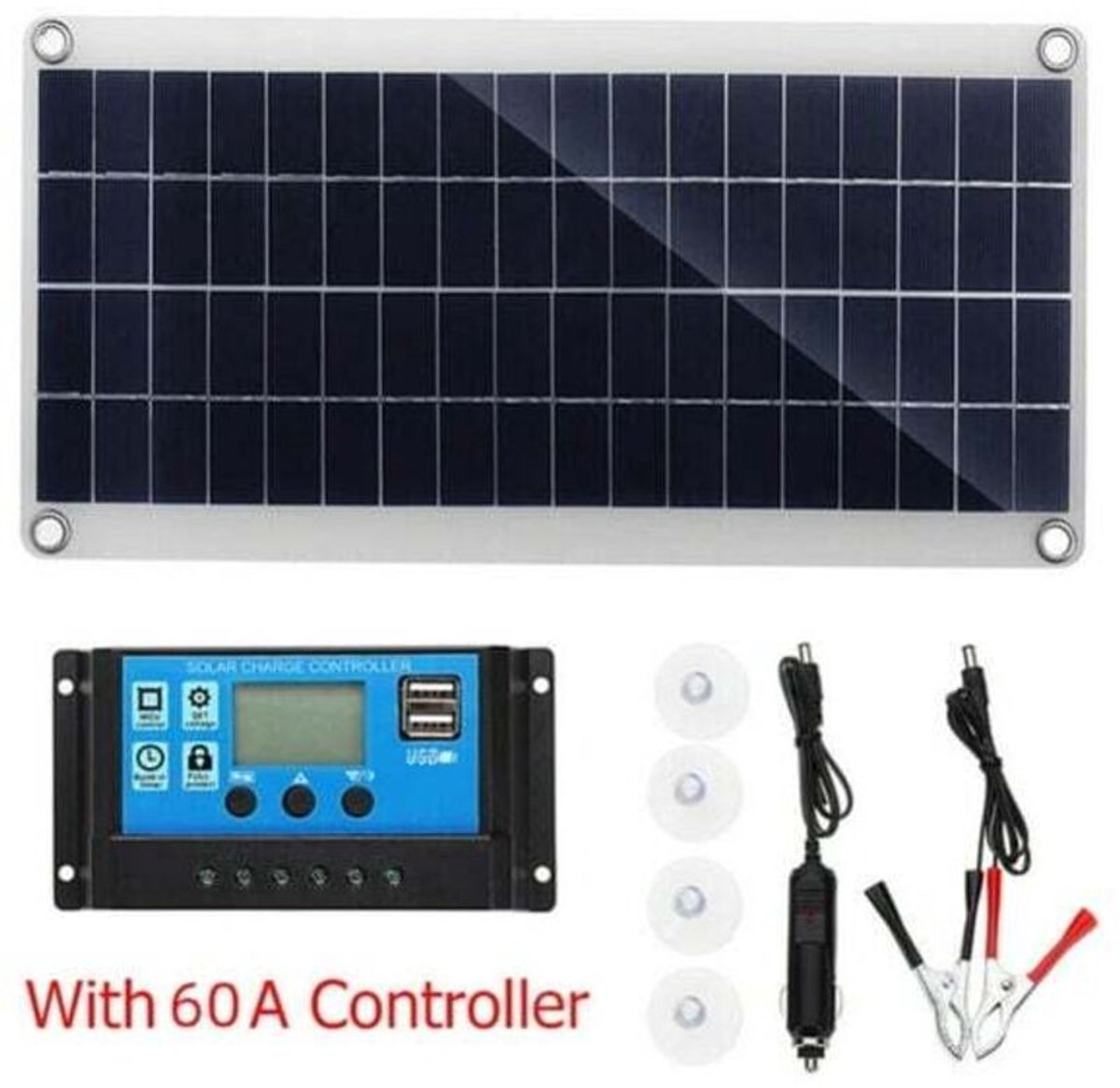 300W draagbare zonnepaneelkit geschikt voor geschikt voor campers met 60A controller