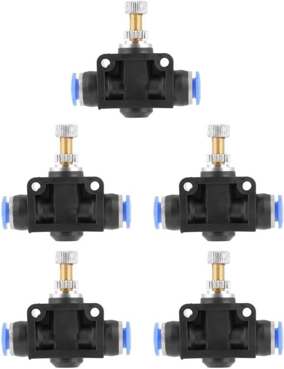 Pneumatisch Ventiel - Luchtleiding Koppeling - Debiet Regelen - Snelle Installatie - 6mm -