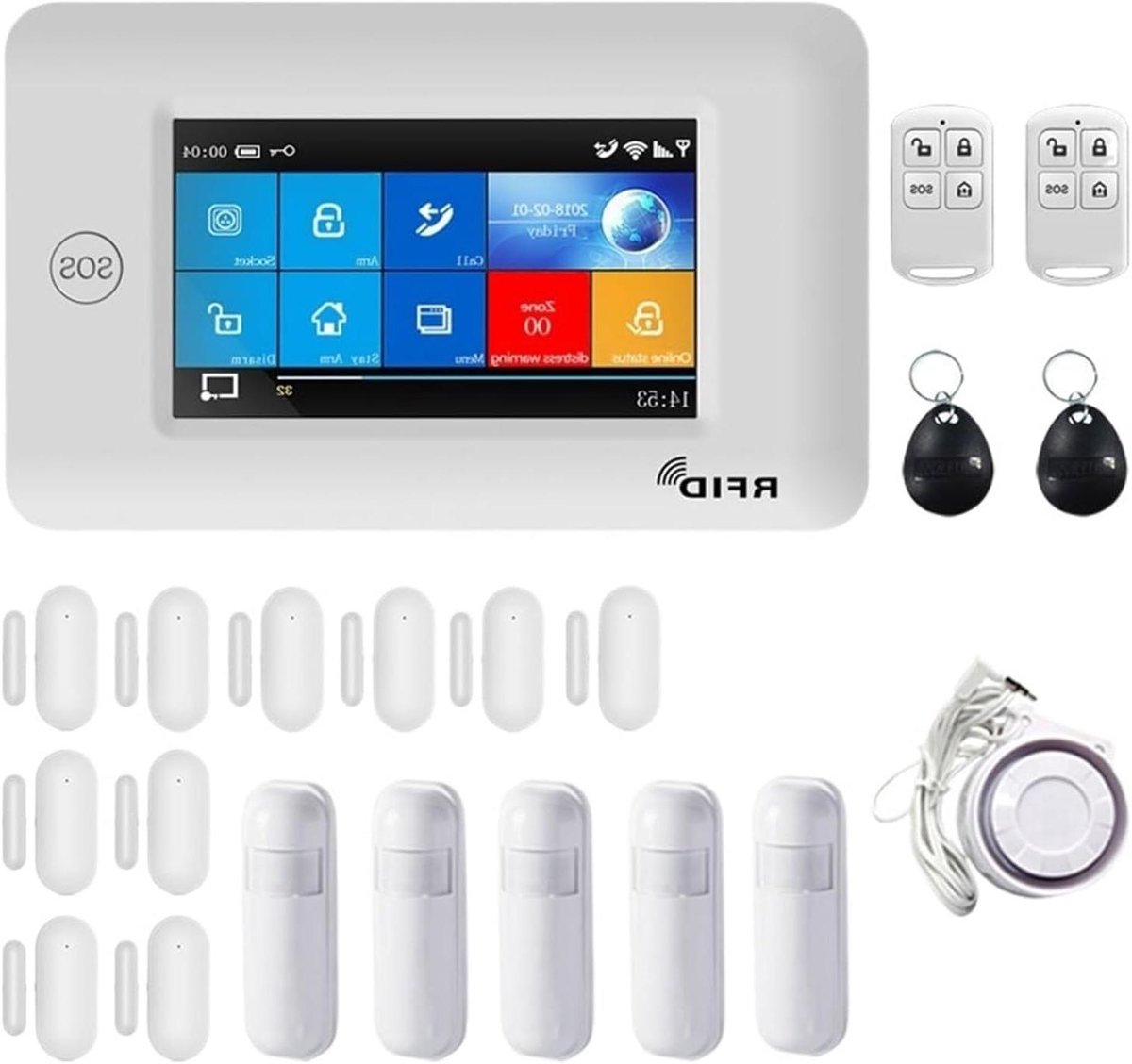 Draadloos Alarmsysteem - Home Beveiliging - Huis Beveiligen - App Bediening - 10 mm - F