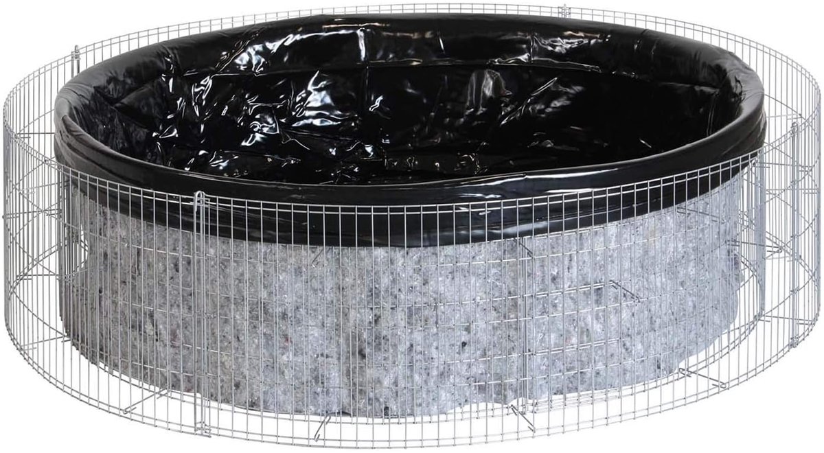 Bellissa model 5258 gabion hoogvijver complete set - 146 x 146 x 40 cm - 490 l - verzinkt staal met vijverfolie