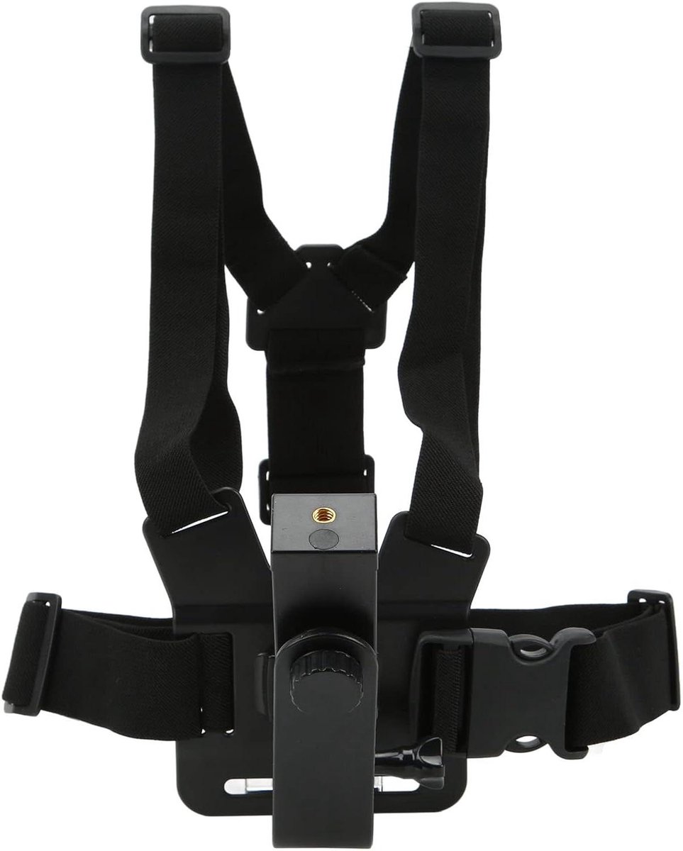 Borstharnas Telefoon - Harnasband Actie - Buitenactiviteiten Opnemen - Verstelbare Band - 55-10 cm Breedte - Zwart