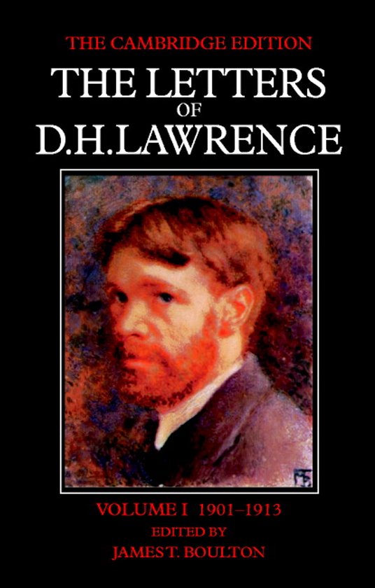 Boek met de titel "The Letters of D.H. Lawrence", Volume I, met een portret van D.H. Lawrence.