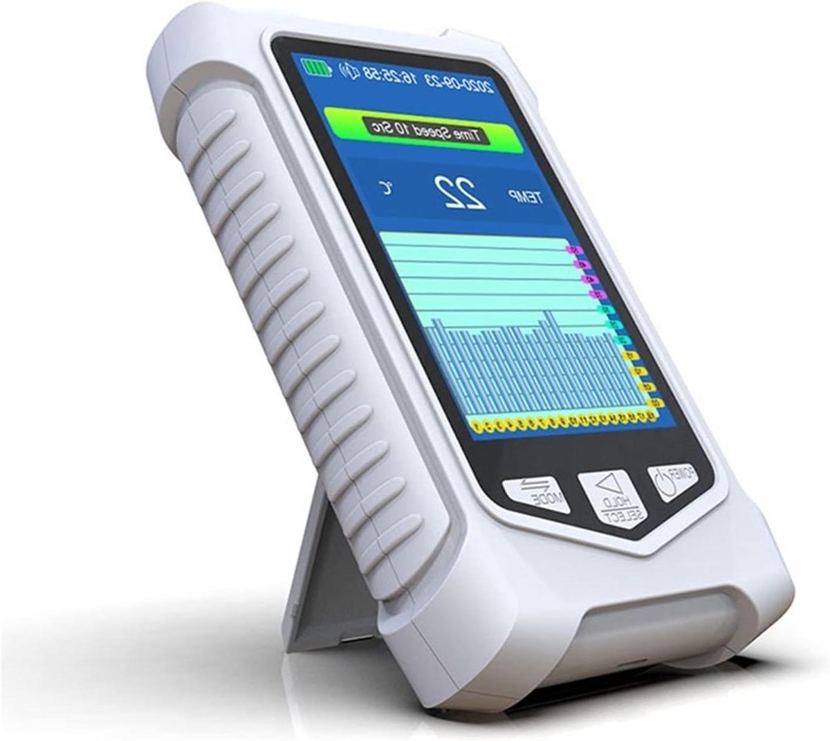 Luchtkwaliteit Monitor - Ozon Meter - Omgevingsmeting Binnen - O3 Temperatuur Vochtigheid - 130x80x30MM - Wit