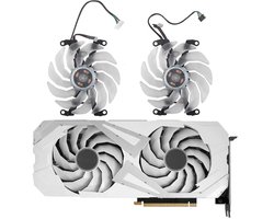Computer Cooling Piece Graphics Card Fan RTX3060 RTX3060 Ti RTX3070 RTX 3070 Ti for RTX 3060 3060Ti 3070 3070Ti EX Graphics Card Cooling Fan White (2P