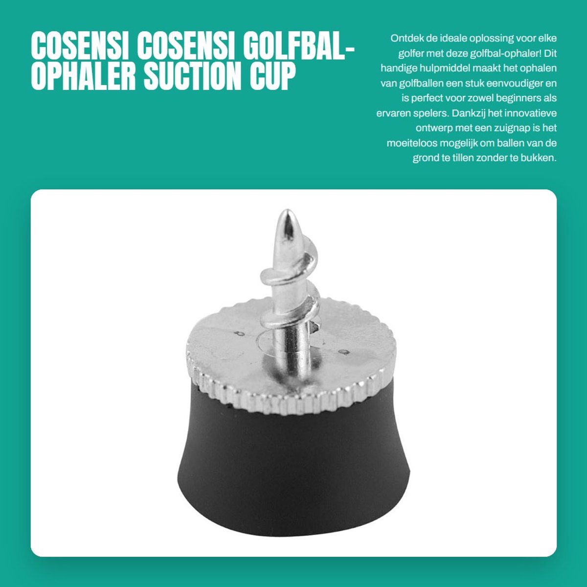 Dailygoods- Golfball Pickup - Antislip Zuignap - Silicone/Alloy - Lichtgewicht - Compact - Duurzaam Materiaal - Golfball Gripper