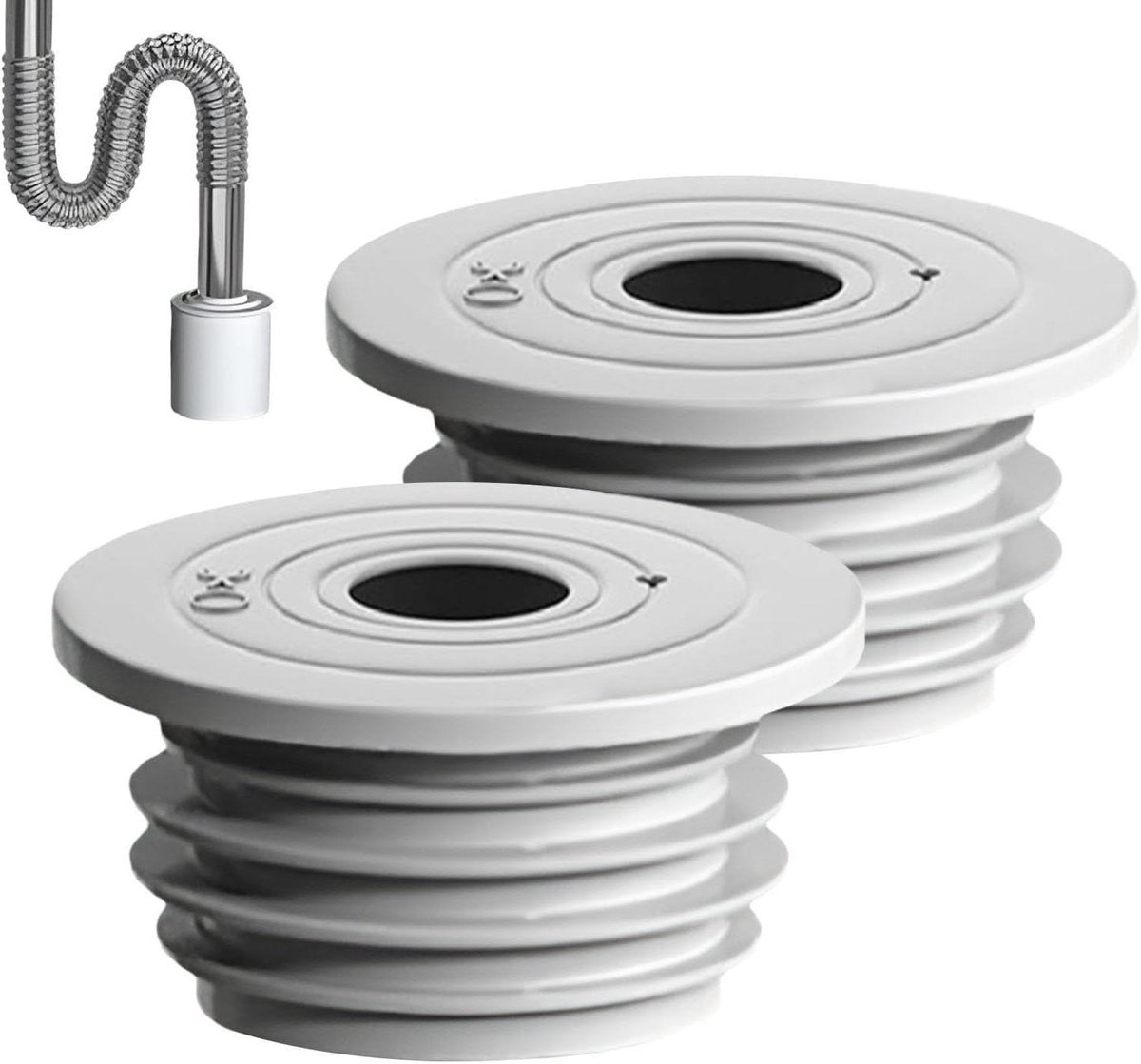 Vloerafvoer Geurstopper - Afvoerafdichting Set - Geurtjes Blokkeren - Efficiënte Afdichting - 2 stuks - Grijs