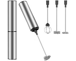 Melkopschuimer Garde - Keukenmixer Eierklopper - Drankjes Bereiden - Oplaadbaar USB 3 Koppen - 25.6 cm - Zwart