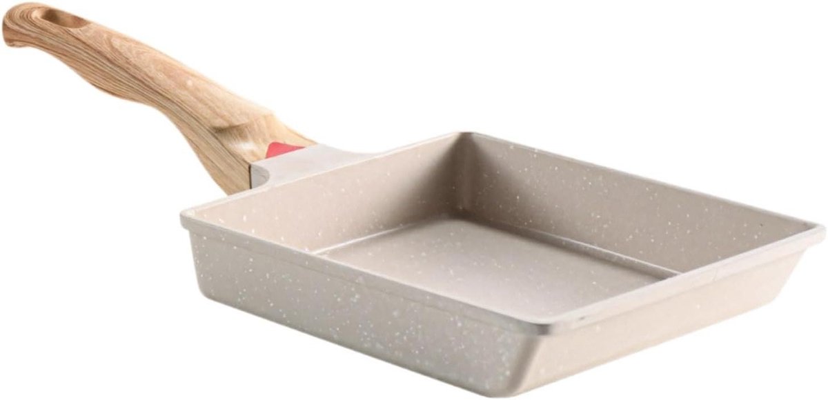 Tamagoyaki pan - Omeletpan Japanse rolpan - Ontbijt maken - Antiaanbaklaag - 23 cm x 17.5 cm - Wit