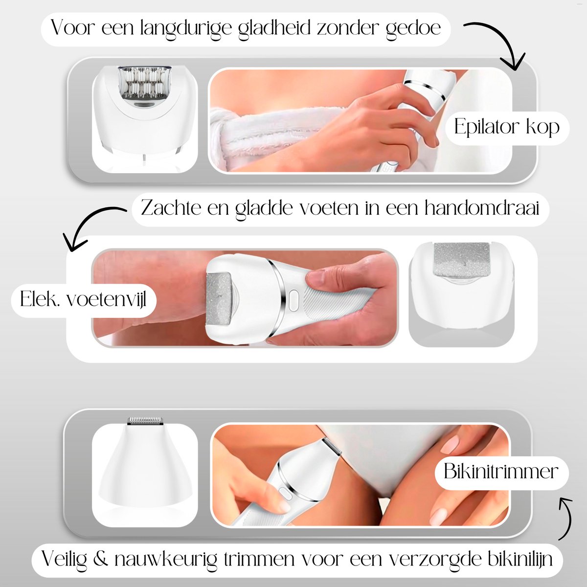 Sansbeauté® 7 in 1 Ladyshave voor Vrouwen - Gezicht - Oksels - Benen - Epilator - Trimmer voor Vrouwen & Dames - Bikinitrimmer Dames - Trimmer Vrouw Intiem - Scheerapparaat Vrouw thumbnail 6