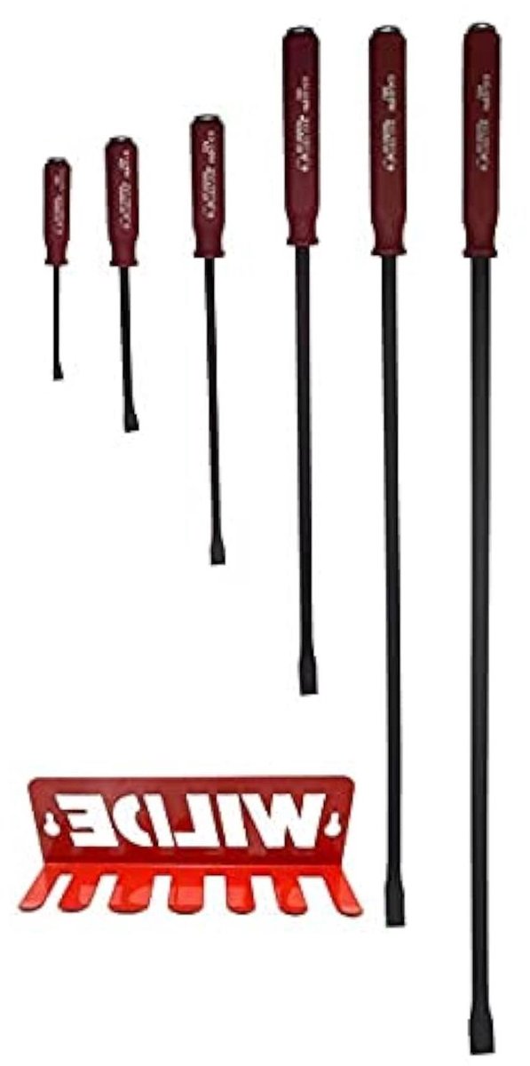 Wrikstang Set - Hefboom Gereedschap - Klusjes in Huis - 7 Delig Met Rek - 71.1 cm - Niet Gecoat