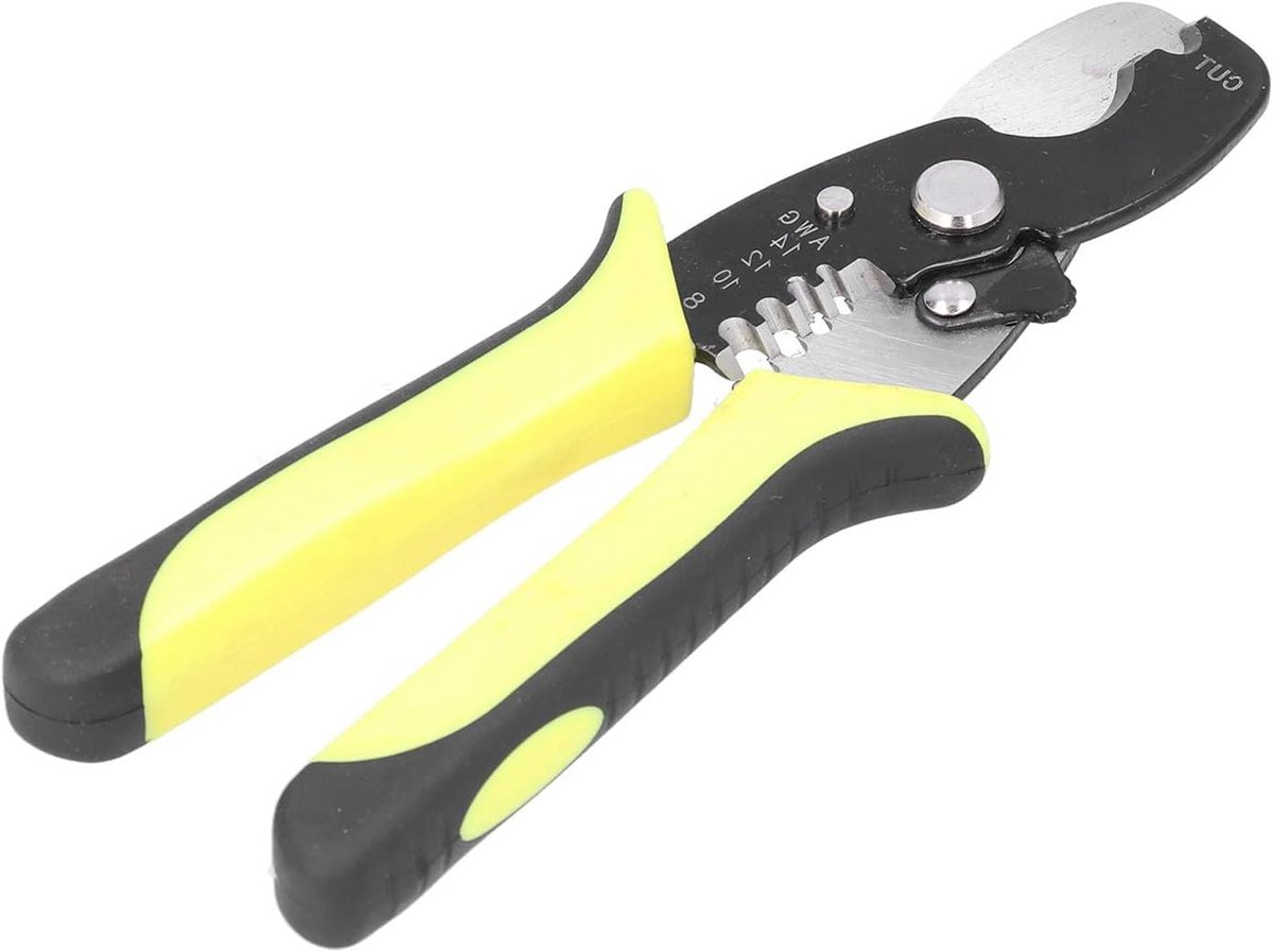 Draadstriptang Multifunctioneel - Krimptang Knip tang - Bedrading Monteren - Alles-in-één Gereedschap - 8 Inch - Grijs