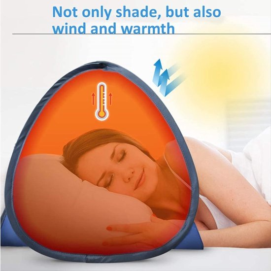 Mini Strandtent - Pop-Up Zonnescherm - Draagbare Strandcabine met Telefoonstandaard - Blauw - 80x50x55 cm van Merkloos — afbeelding 4