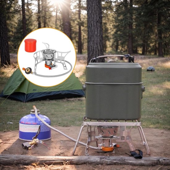 Draagbaar Fornuis - Opvouwbare Kookplaat - Outdoor Koken - Stabiele Ondersteuning - 9.4H cm - Zilver — afbeelding 5