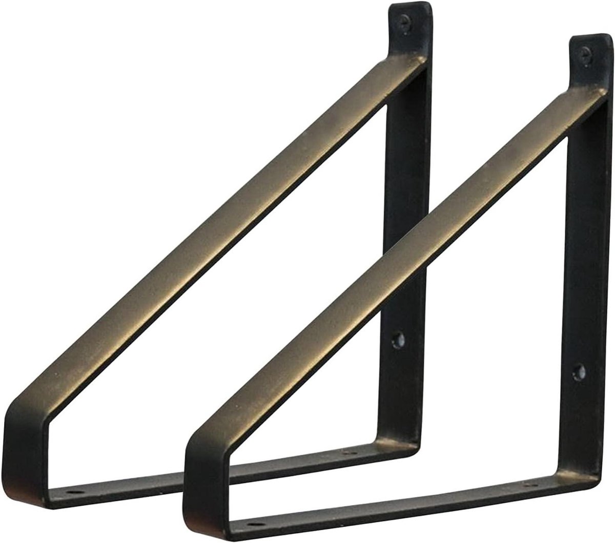Wandbeugels - Zwevende steunen - Planken Monteren - Zwaar Uitgevoerd - 30cm Set van 2 - Zwart