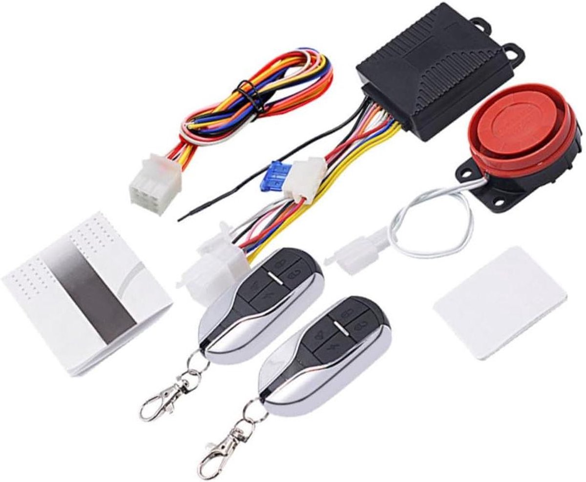 Motorfiets Alarm Systeem - Scooter Beveiliging - Voertuig Beveiligen - Keyless Start - 18 x 13 x 3.5 cm - Zwart