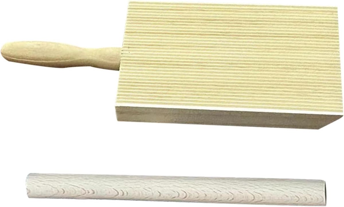 Deegsnijplank Gereedschap - Noedelgereedschap Hout - Zelfgemaakte Pasta Maken - Hoogwaardige Houten Constructie - 21.5 x 8.5 x 1 cm