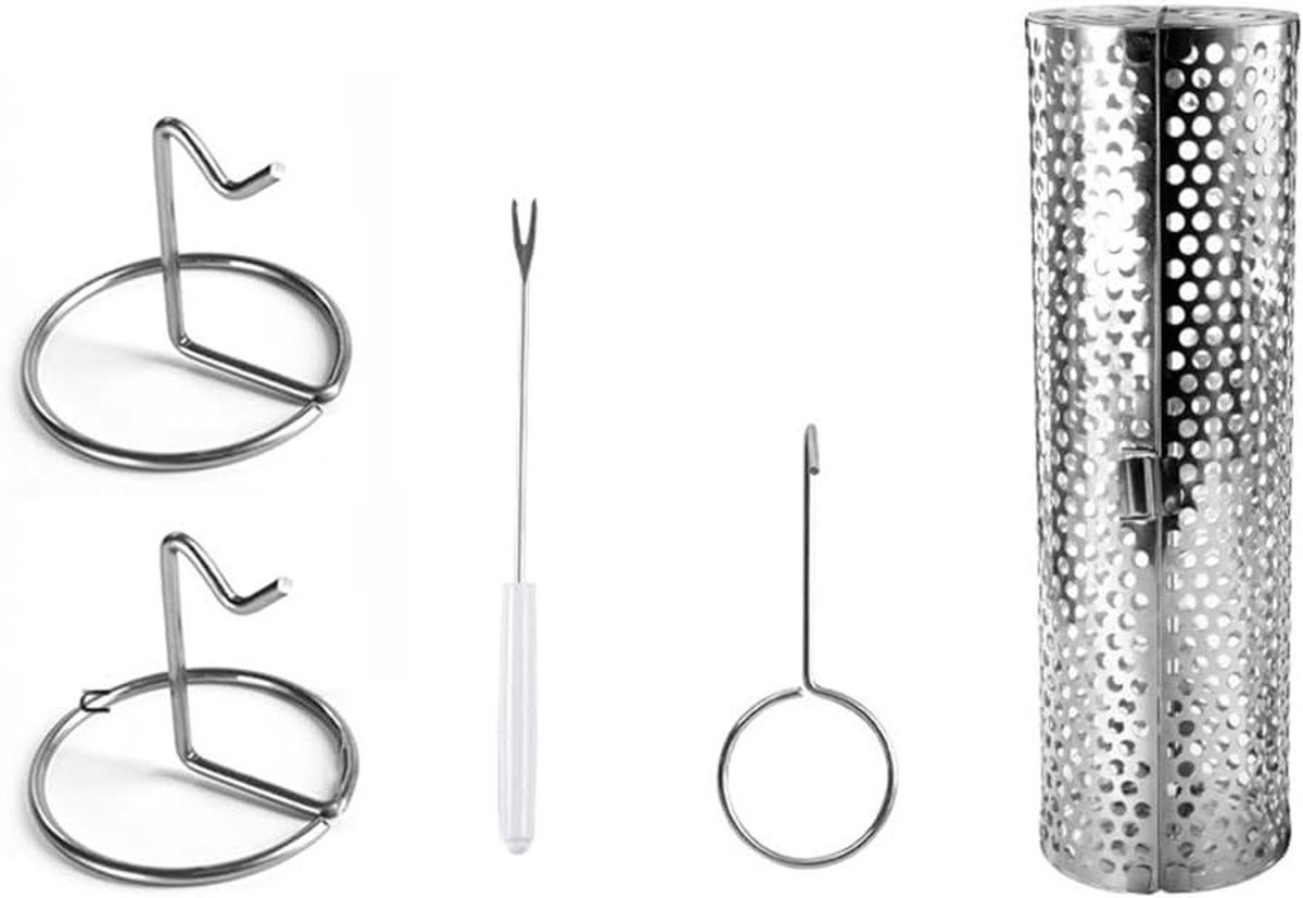 Grill Mand BBQ Net Buiten Koken Ronde Randen 31 cm Zilver