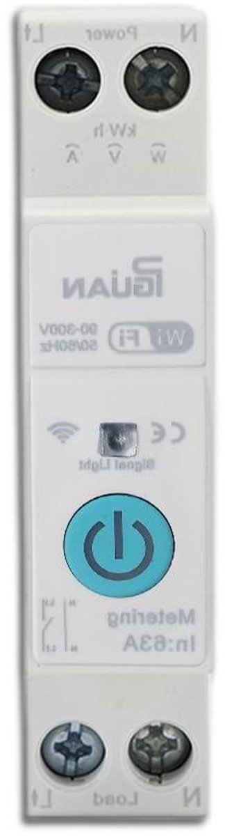 Slimme Stroomonderbreker - Domotica Schakelaar - App Bediening - Spraakgestuurde Functie - 63A - Wit