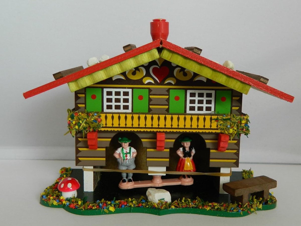Weerhuisje Handbeschilderd - Decoratief Huisje - Tuindecoratie Buiten - Uniek Ontwerp - 35 cm - Multicolor