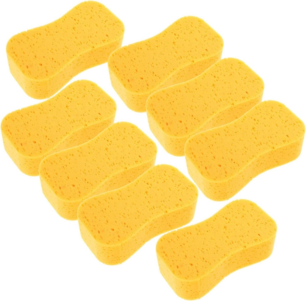 Autowassponzen Set - Dik Schuim - Auto Reinigen - Hoge Dichtheid - 8 Stuks - Geel