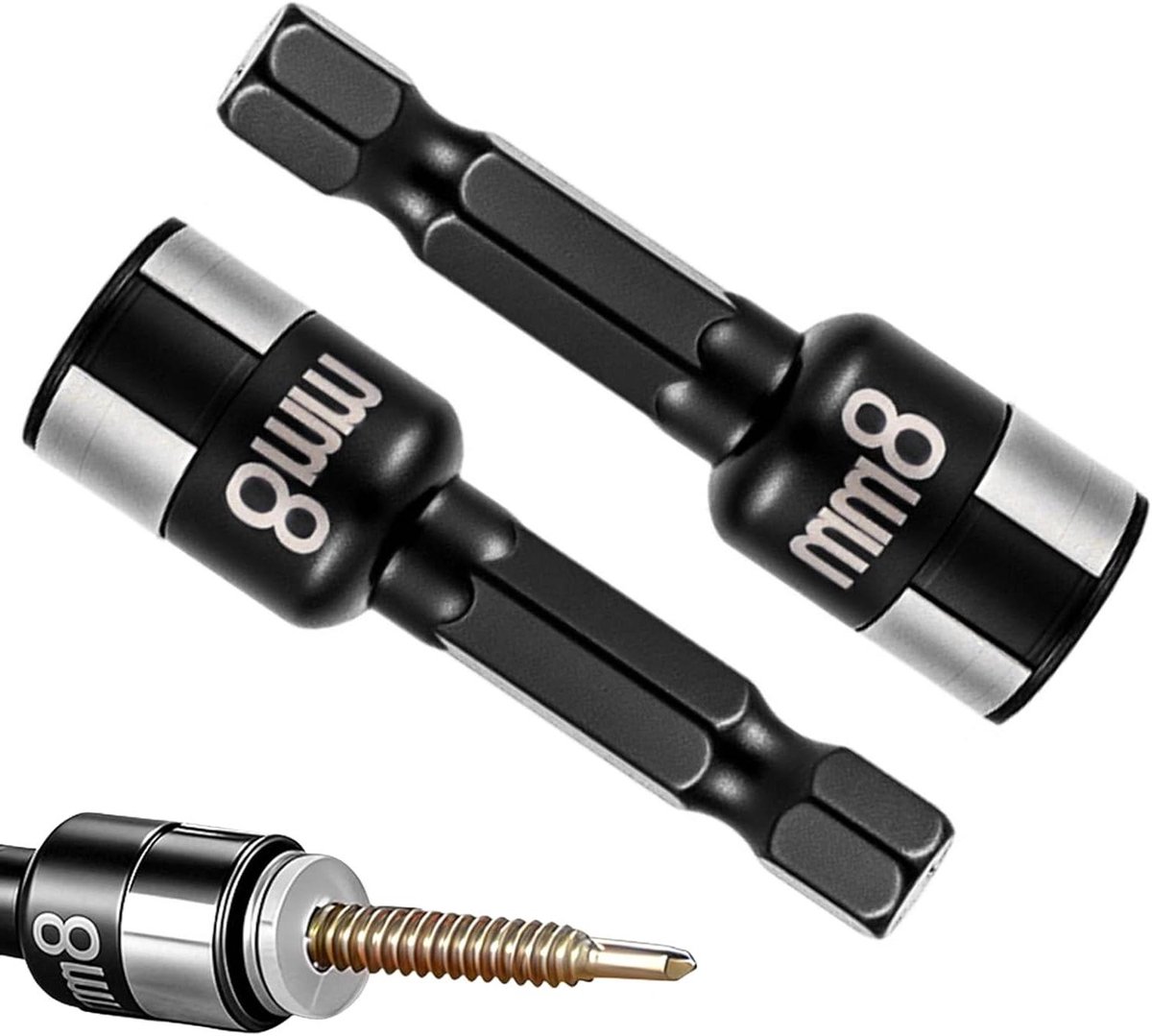 Zeskant Socketset - Moersleutel Bits - Mechanische Reparatie - Anti-slip Kogellager - 2 Stuks - Metaal